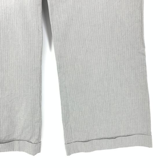 Y2K H&M Women's Size 10 Striped Straight Leg Gray Dress Pants - Picture 4 of 6